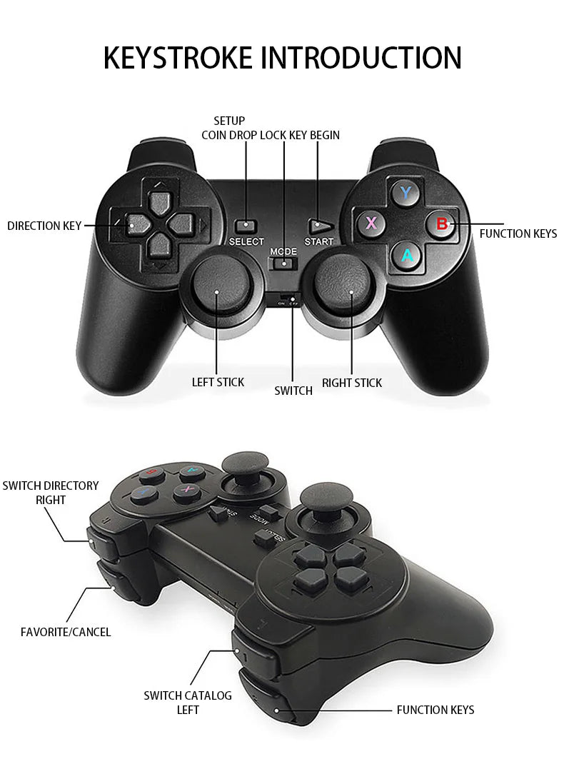 2026NEW M8 Video Game Console 64G 20000 Games Retro handheld Game Console Wireless Controller Lite 4K Game Stick For Xmas Gifts