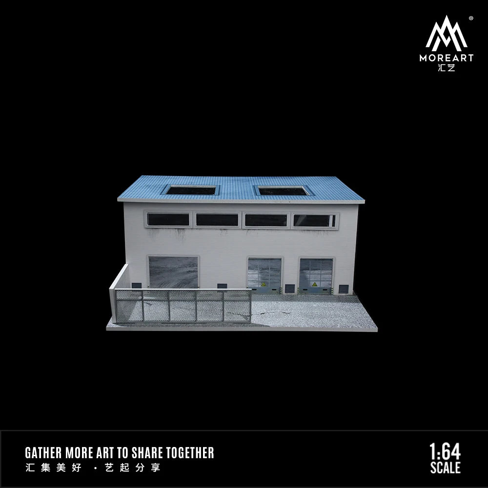 Diorama 1/64 Garage Model City Street Factory Building Scene Parking Lot Model for Die-Cast Car Display Case