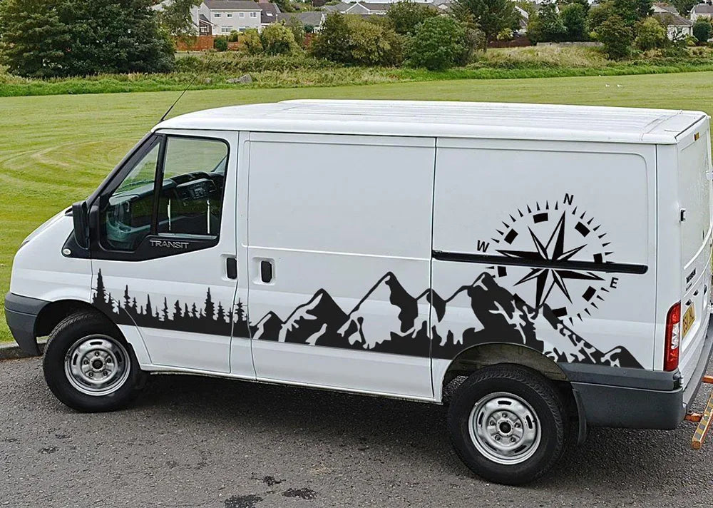 Car Door Stickers Motorhome Camper Van For Ford Transit MK6 MK7 MK8 Tuning Accessories Compass Graphics Vinyl Film Decals