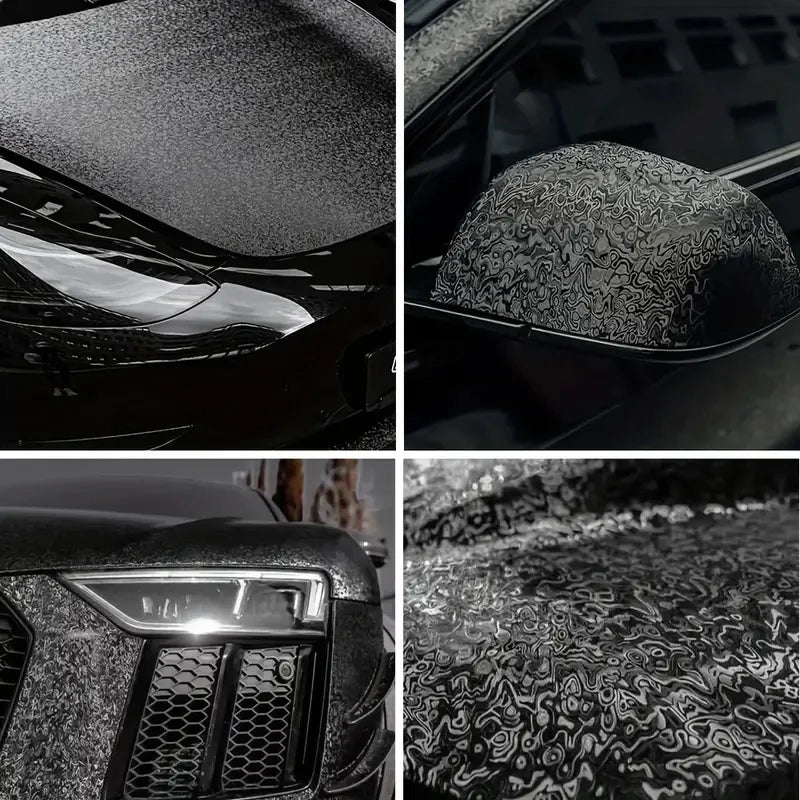 Premium PET Black Cosmic Ghost Textured Vinyl Wrap Film Self Adhesive Decal Car Wrapping