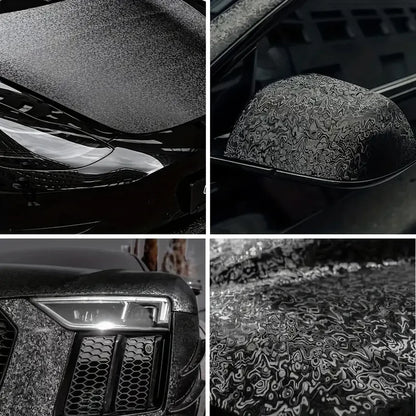 Premium PET Black Cosmic Ghost Textured Vinyl Wrap Film Self Adhesive Decal Car Wrapping