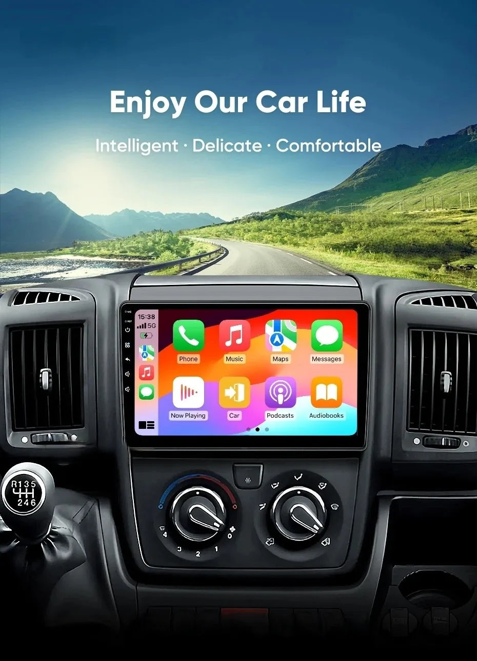 Android 15 For Fiat Ducato Peugeot Boxer Citroen Jumper 2006-2022 2K QLED Android Car Radio Multimedia stereo Player GPS CarPlay