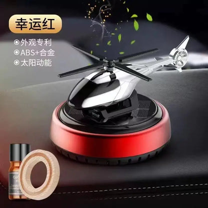 Car Air Solar Helicopter Decoration Alloy Propeller Rotating Auto Flavoring Perfume Diffuser Car Interior Accessories
