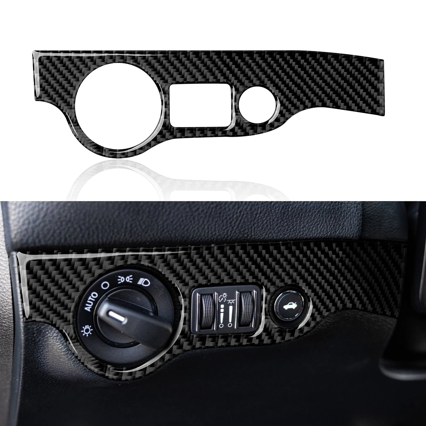 For Chrysler 300 (2011-2014) Car Center Console Gear Shift Panel Steering Wheel Cover Carbon Fiber Interior Sticker Accessories