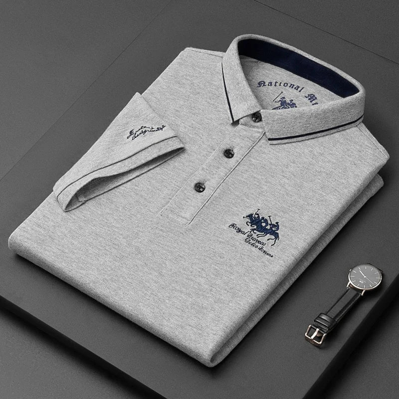 Quality Man Short-Sleeved Polo Shirt Lapel Button Embroidery British Style Summer New Golf T-Shirt Business Casual Men'sClothing