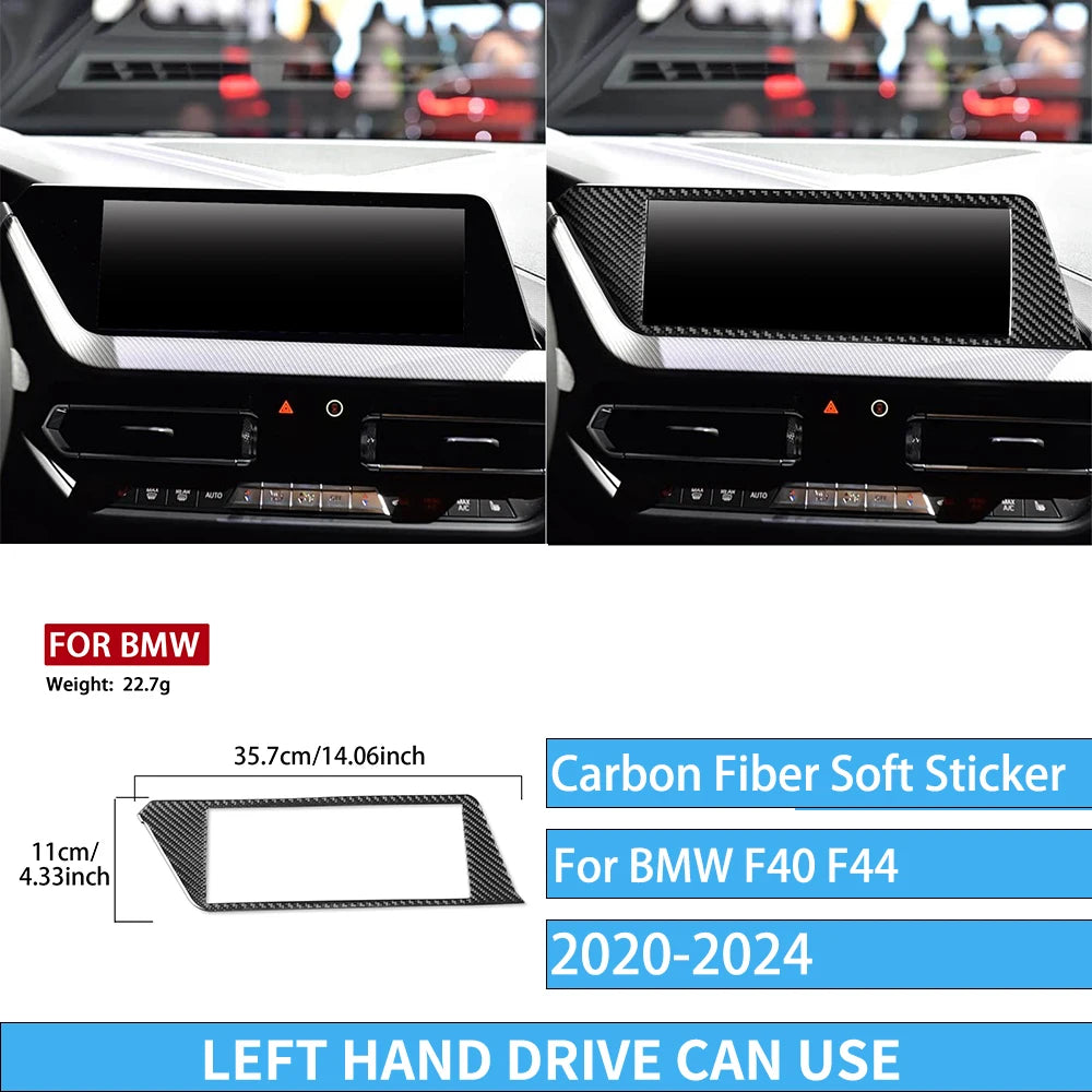 Real Carbon Fiber Car Accessories Black Trim Cover Soft Sticker For BMW 1/2 Series F40 F44 2020 2021 2022 2023 2024
