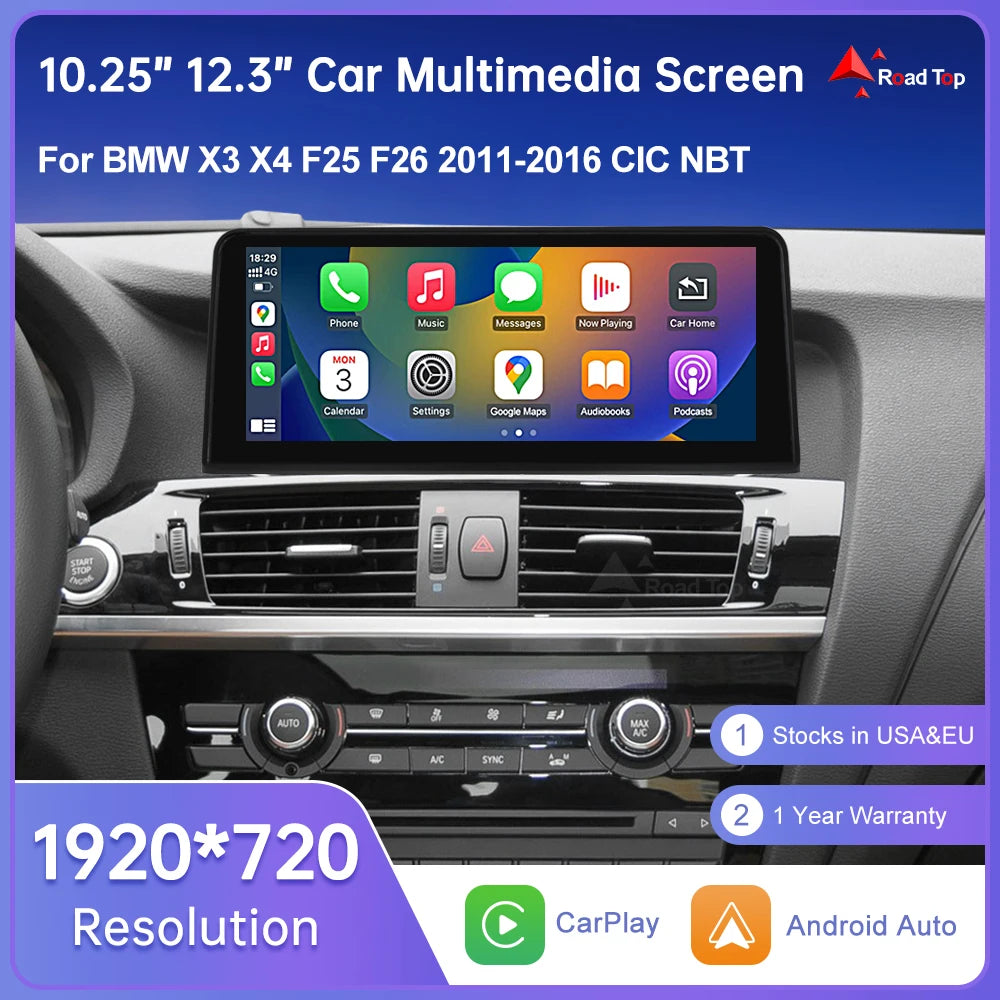 1920*720 Multimedia Touch Screen For BMW X3 F25 X4 F26 2011-2016 Wireless Carplay Display Android Auto Car Radio Player
