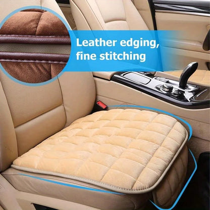Rear Car Seat Covers Flocking Cloth Car Cushion Non Slide Checkered Winter Keep Warm Mat Pad Universal Fit Truck SUV Van