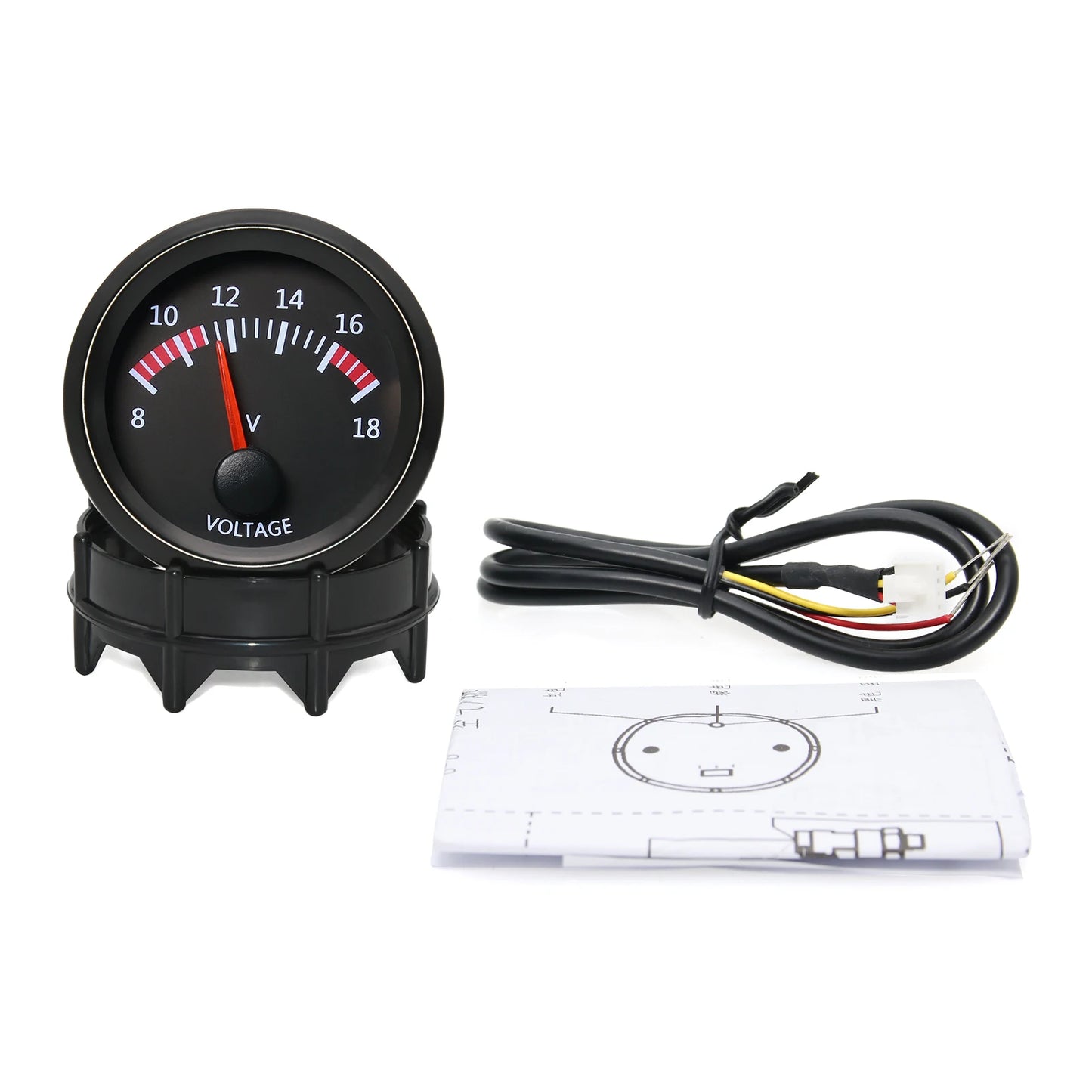 2'' 52mm Racing Car Indicator Water Temp Gauge Oil Temp Meter Voltmeter Oil Press Vacuum Boost Air Fuel Ratio EGT Instrument