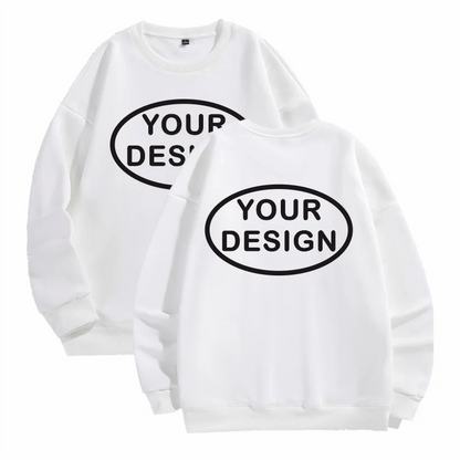 Customized Thick Winter Loose Sports Shirt With Printed Embroidery LOGO Round Neck Hoodie Personal Company Work Uniform