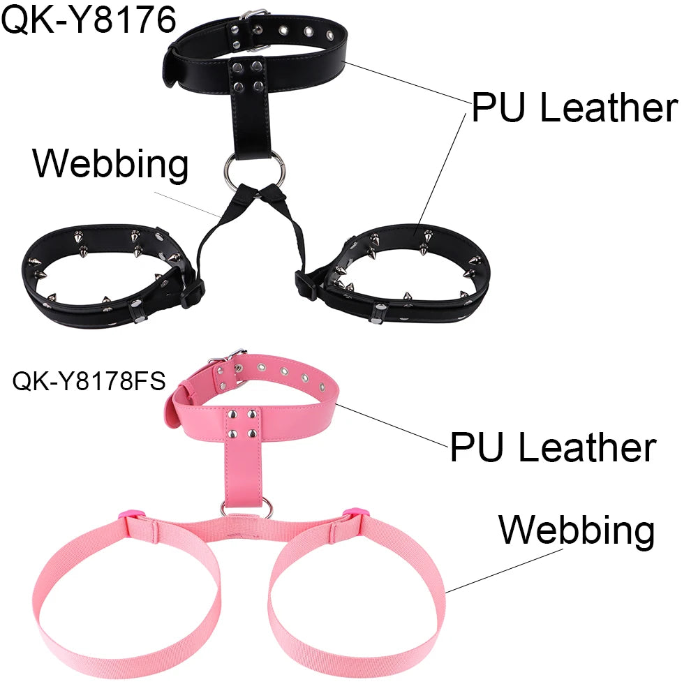 QKKQ Chest Harness Belt PU Leather And Webbing Erotic Bra Breast Flirting Chest Binder Breast Bondage BDSM Sex Toys For Women