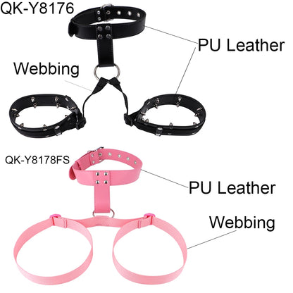 QKKQ Chest Harness Belt PU Leather And Webbing Erotic Bra Breast Flirting Chest Binder Breast Bondage BDSM Sex Toys For Women