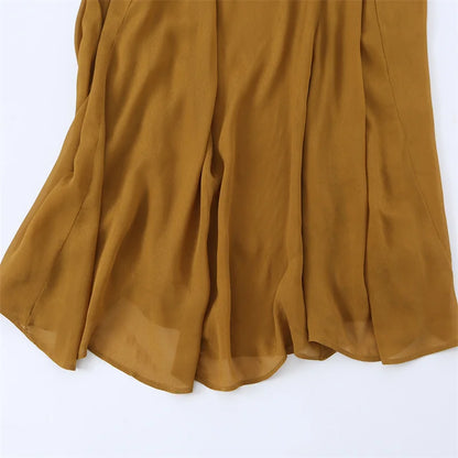 Women's Dress 2026 New Stylish Chiffon Pleated Strap Backless Slimming Sexy Holiday Casual Women's Mid-Length Dress
