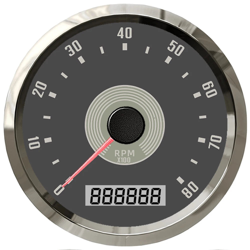 ELING Car 85mm Tachometer 0-8000RPM 0-10000RPM with LED Hourmeter Adjustable Red Yellow Backlight for Motorcycle Boat 9-32V