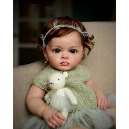60 CM 3D Paint Skin Cloth Body Silicone Reborn Baby Doll For Girl Tutti Blood Vessels Bebe Lifelike Art Hand Made Reborn Toddler