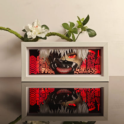Anime Paper Carved Lamp Cute Figure 3D Paper Led Color Light Box Room Decoration Collect Night Light Gifts