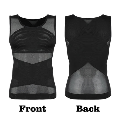 Men Compression Shirt Slimming Body Shaper Tank Top Tummy Control Undershirt Shaperwear Sleeveless Vest