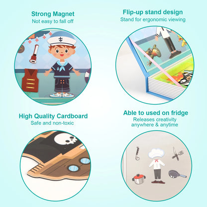 Magnetic Book 3D Cartoon Puzzles Jigsaw Funny Children's Intelligent Brain Training Game Educational Toys for Kids Gift Xmas Toy