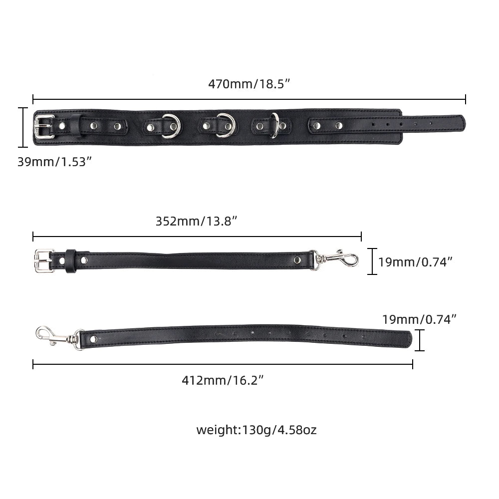 BDSM adjustable anal hook set leather collar handcuff straps BDSM removable multiple play accessories adult sex toys
