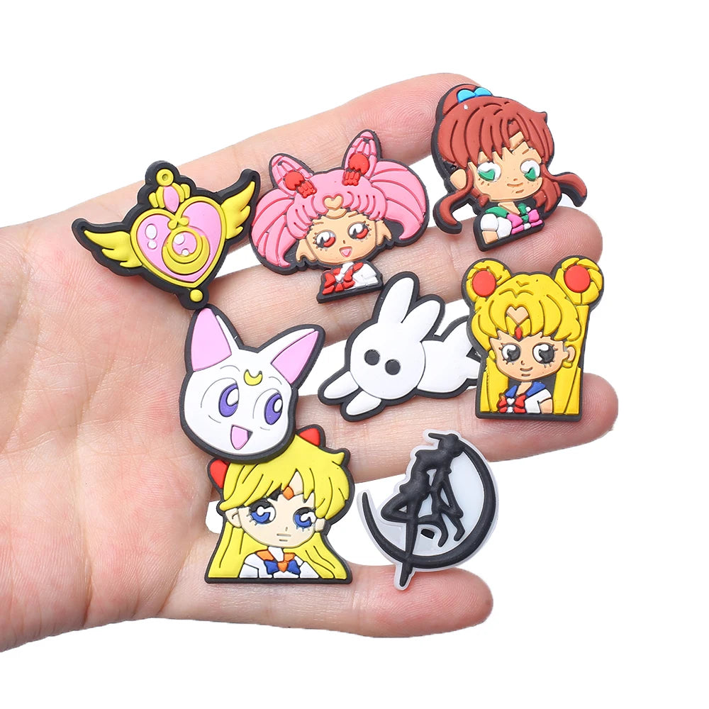 Girl 16-100pcs Cartoon Shoe Charms For Slides Clogs Sandals,PVC Shoe Decorations Accessories Buckle For Christmas Birthday Gifts