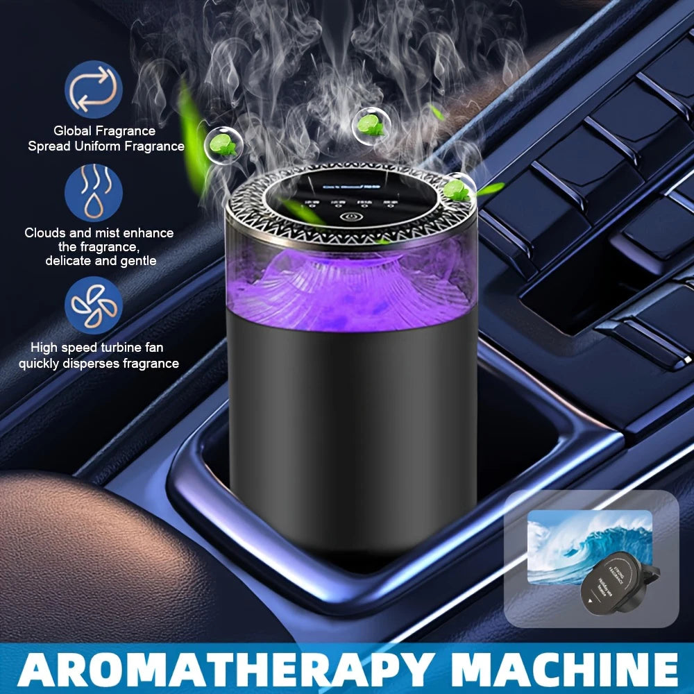 Smart Car Aroma Diffuser Cloud Mist With Sound RGB Light Auto Air Freshener Rechargeable Removing Odors Car Accessories