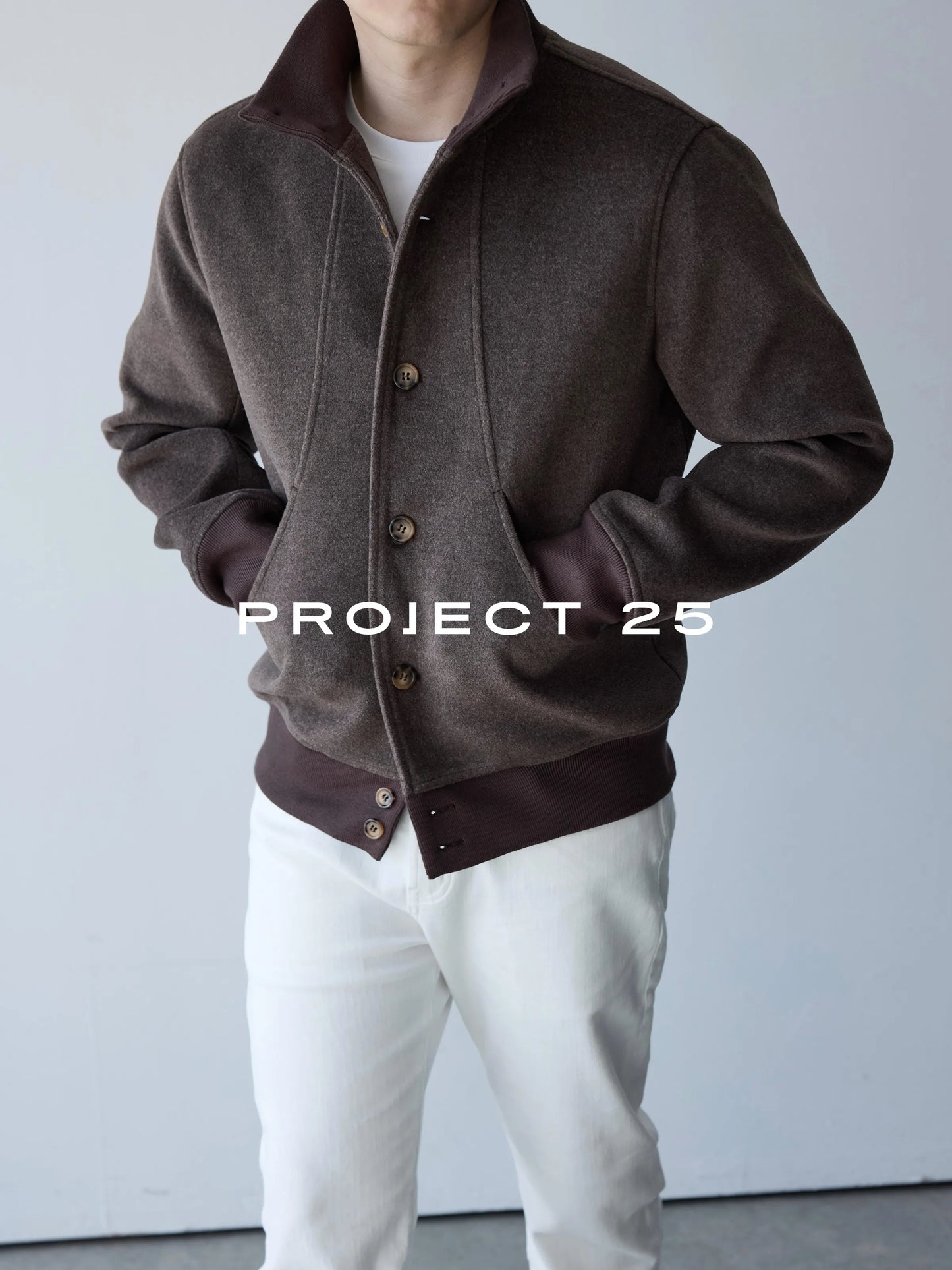 PROJECT 25 Men's Retro Felted Wool-Like Deconstructed Stand Collar Jacket Old Money Style Soft Fluffy Warm Fall Winter Outerwear