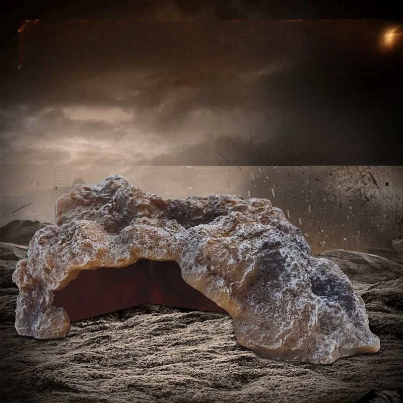 Reptile Shop Simulation Rock Cave Design Pet Lizard Gecko Spider Hideout House Climbing Frog Snake Cave Durable Plastic Pet S...