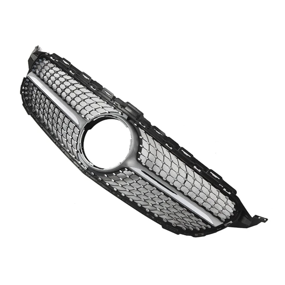 XVIP GTR Style Front Racing Grille For Mercedes Benz C-Class W205 2015-2018 C180 C200 C300 Chrome Diamonds Style Bumper Grilles