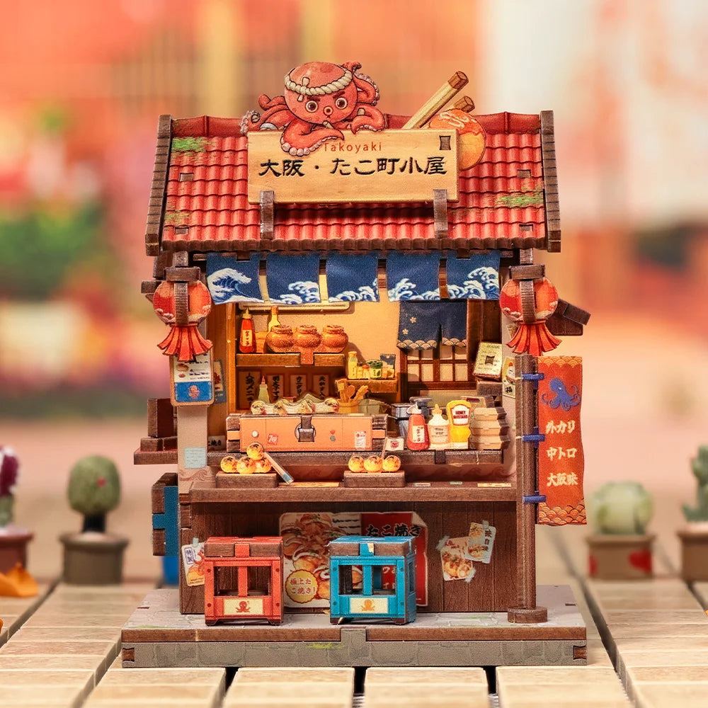 CUTEBEE DIY Book Nook Kit Japanese Mini Store 3D Puzzle Dollhouse for Bookshelf Unique Craft Gift for Book Lover Miniature Set