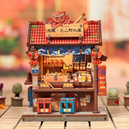 CUTEBEE DIY Book Nook Kit Japanese Mini Store 3D Puzzle Dollhouse for Bookshelf Unique Craft Gift for Book Lover Miniature Set