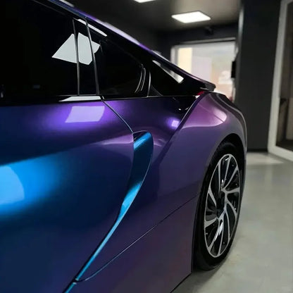 Sparkle Metallic Chameleon Vinyl Wrap Film Roll Purple to Blue Adhesive Decal Vehicle Car Wrapping