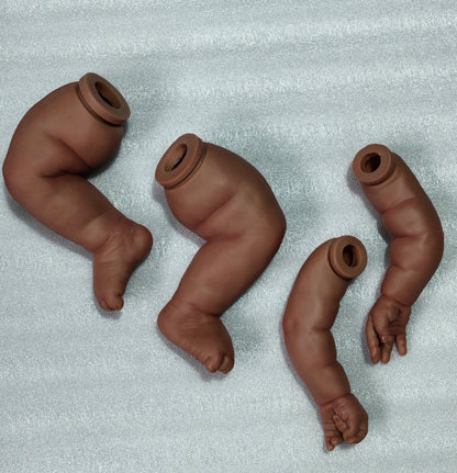 NPK 24inch Pickle Paint Doll Dark Skin Kit Already Painted Doll Parts Lifelike Reborn Baby DIY Toys
