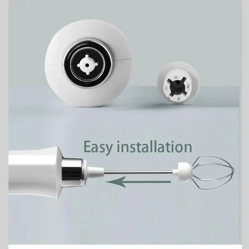 New 3 In 1 Wireless Handheld Electric Milk Foam Machine Mini Frother Maker Handheld Cappuccino Coffee Whisk Mixer Foamer Puller