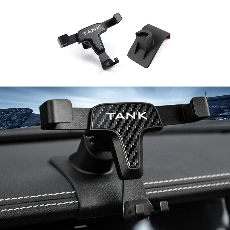For Great Wall GWM GWM Tank 300 Car Phone Holder Interior Parts Specialized Carbon Fiber Pattern Aromatherapy Holder Accessories