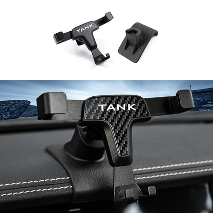 For Great Wall GWM GWM Tank 300 Car Phone Holder Interior Parts Specialized Carbon Fiber Pattern Aromatherapy Holder Accessories