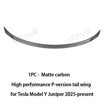 For Tesla Model Y Juniper 2025 2026 Spoiler High Performance Trunk Wings Matte ABS Carbon Pattern Tail Car Modified Accessories