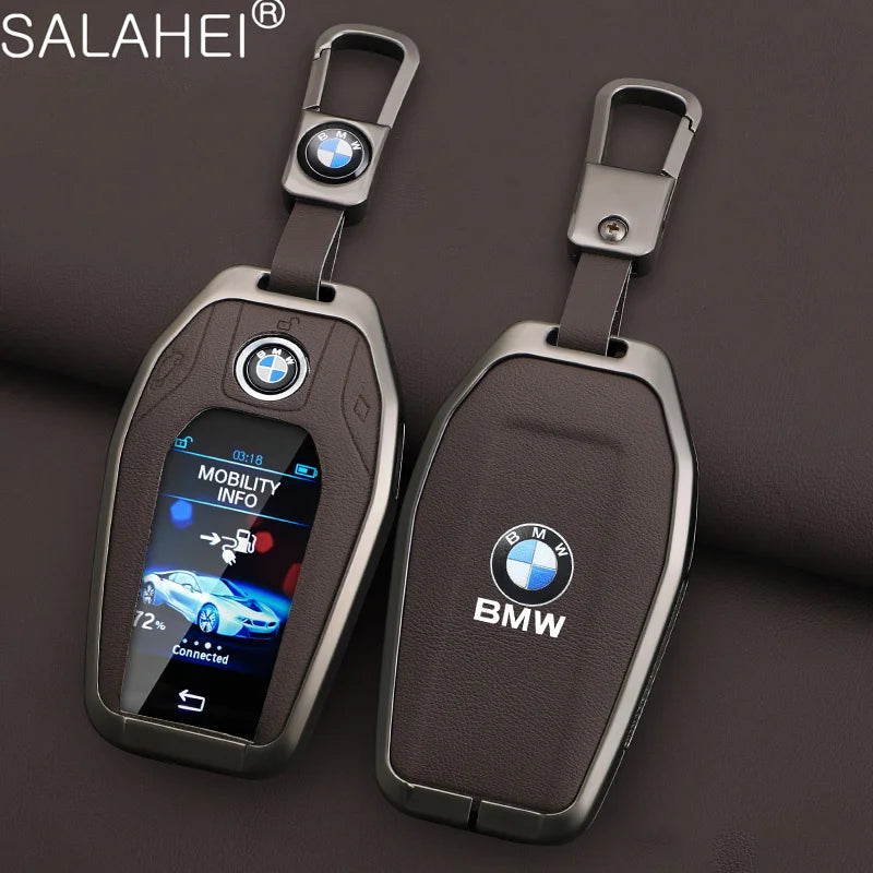 Leather Car Display LED Key Case Fob Cover Shell For BMW 3 5 7 Series G11 G12 G30 G31 X4 X5 X6 X7 i8 G32 G05 G07 X3 Accessories