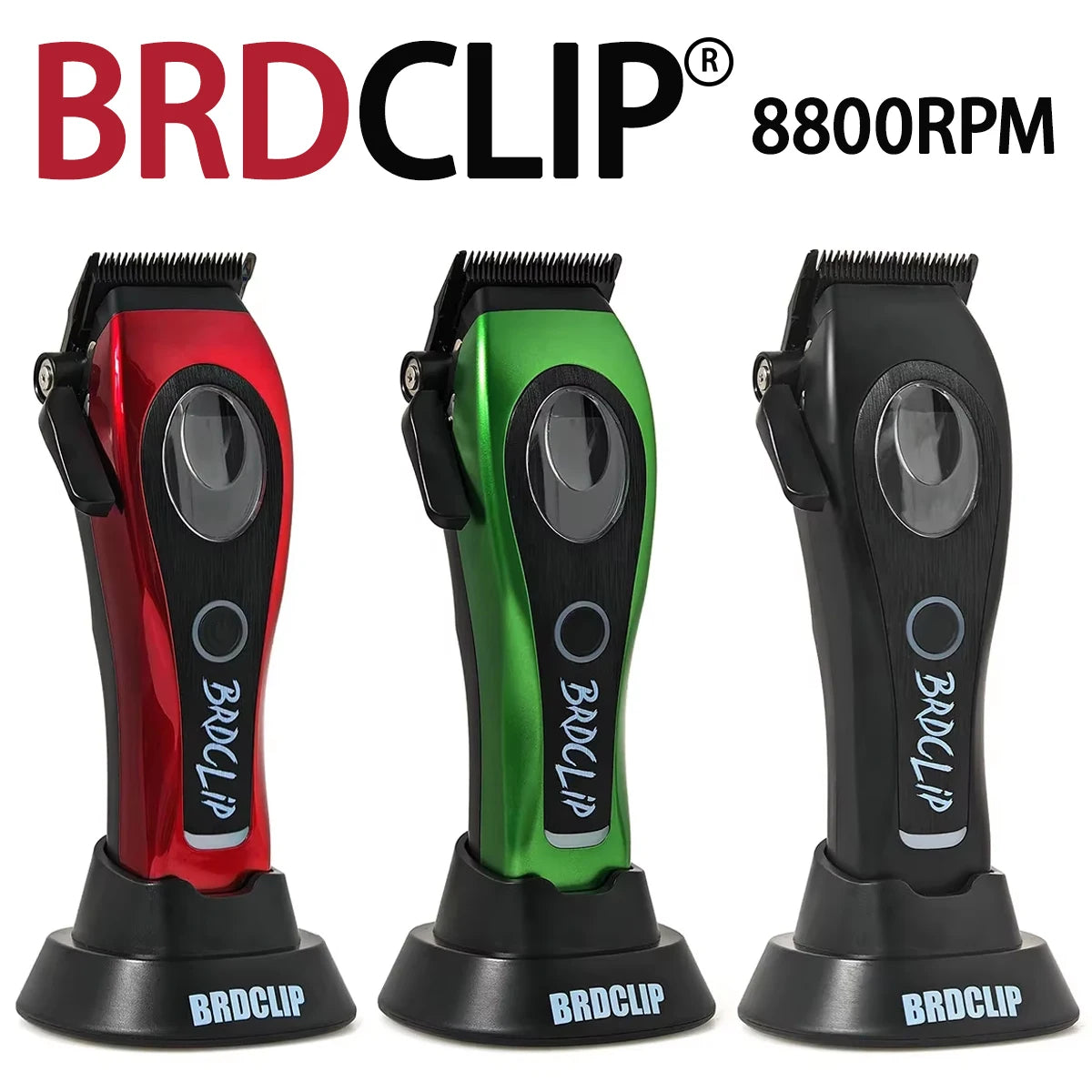 New Professional BRDCLIP M3C 8800RPM High Motor Hair Clipper DLC Blade Barber with Base 4500mAh Hair Cutting Machine Men Trimmer