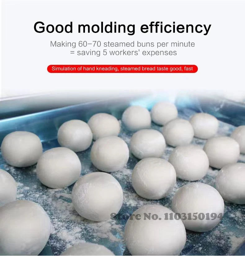 Dough Divider Rounder Commercial Steamed Bun Machine Automatic Round Dough Balls Making Machine With 50~200g Optional