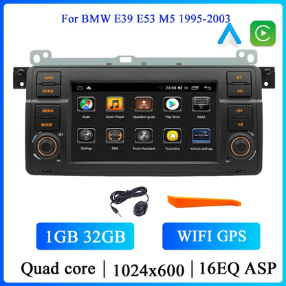 BQCC 7 Inch Android 13 Quad/Octa Core Carplay car Radio WIFI GPS 4G car stereo Navigation player MirrorlinkFor Bmw E46 1998-2006