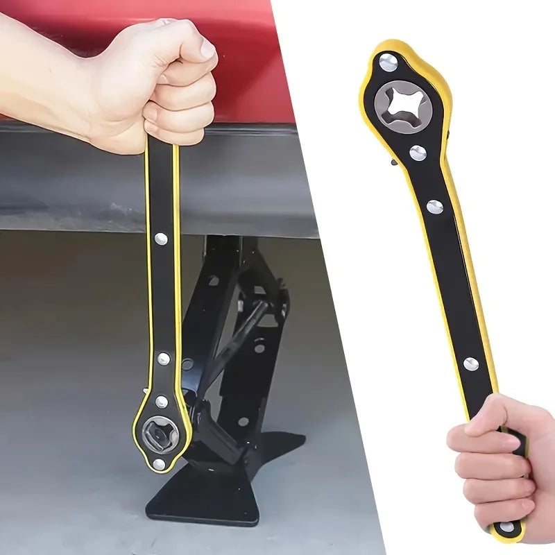 Auto Labor Saving Jack Ratchet Wrench,Long Handle Scissor Lug Wrench, 360° Forward And Reverse Knob Design,Tire Wheel Wrench