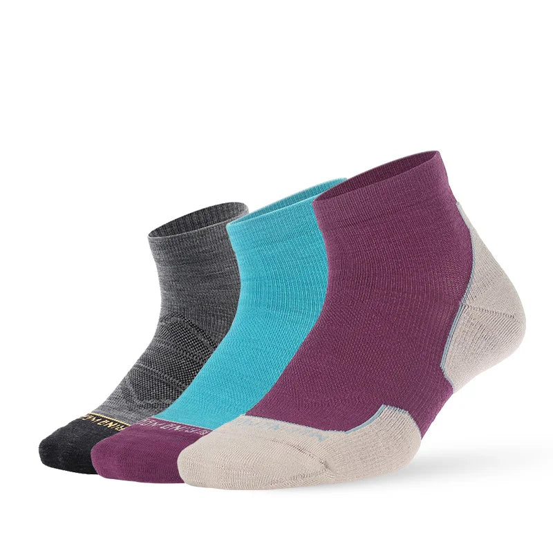 ZEALWOOD Marathon Running Socks, Men's Women's Outdoor Merino Wool Sports Compression Socks Breathable Cushion Cycling 1/3 Pairs
