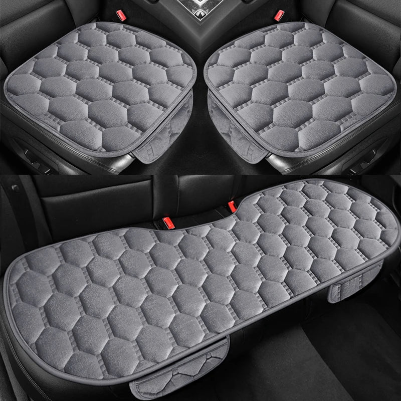 Winter Warm and Thick Velvet Car Seat Cushion Four Seasons Universal Single Seat Small Three piece Plush Warm Five Seat Anti sli