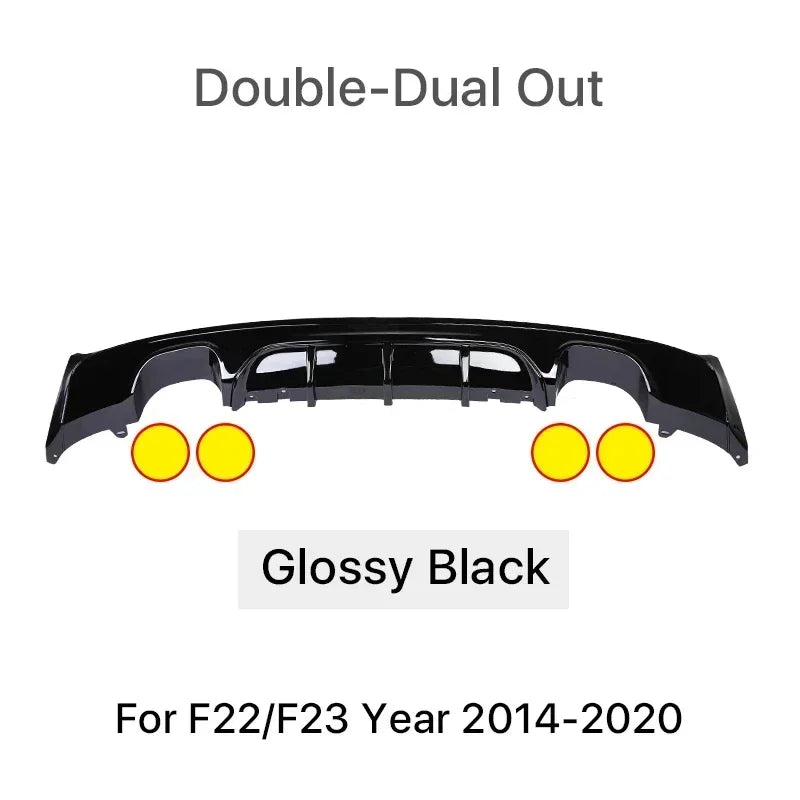 M Sport M Tech Rear Diffuser Bumper Carbon Fiber Body Kit MP Diffusor Spoiler Lip For BMW 2 Series F22 F23 2014-2020 Replacement