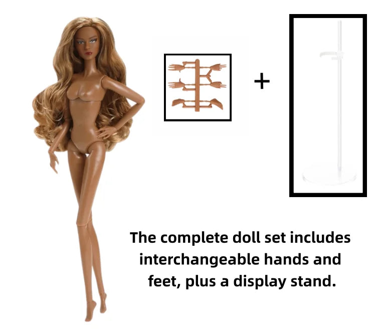 1/6 Scale Supermodel Female Body with 14 Joints Includes Multiple Wig Options And Extra Head for Collectible Figures