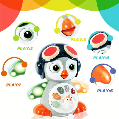 Dancing Moving Walking Crawling Penguin Toys, Learning Crawl Interactive Development Toy, Halloween/Christmas Gift