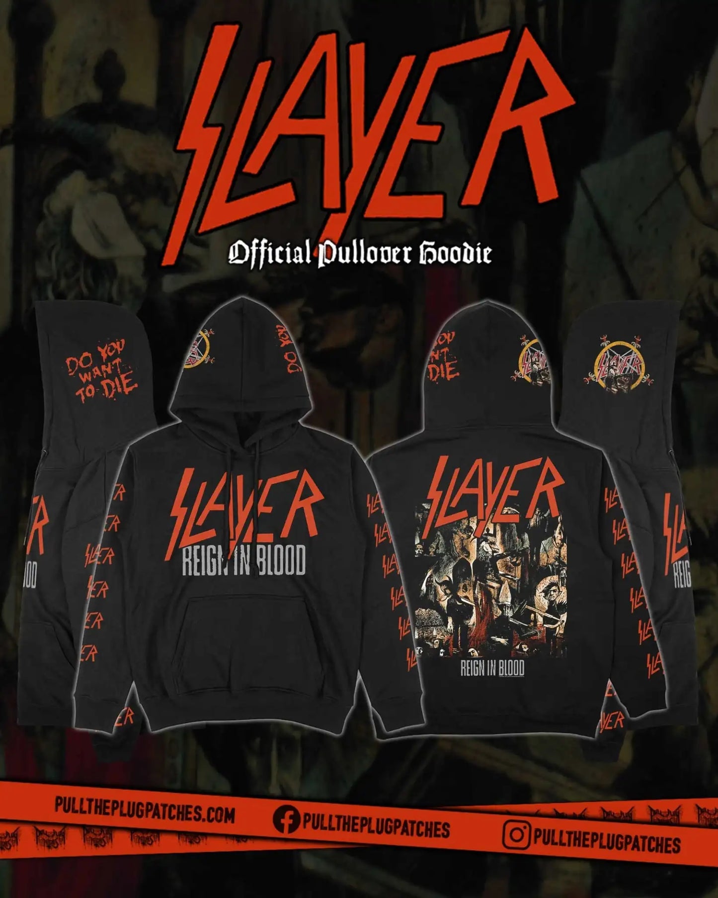 Slayer Pullover Hoody Hell Awaits &Show No Mercy Men Women Oversized Hoodies Heavy Metal Band Sweatshirts Female Male Clothing