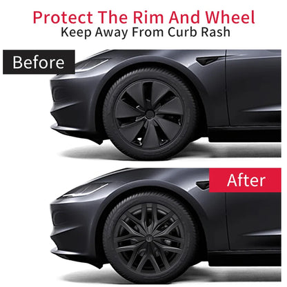 4PCS 18Inch Hubcaps for Tesla Model 3 Highland 2024-2026 Hub Cap Automobile Cap Full Rim Wheel Cover Can not for Model 3 Standar