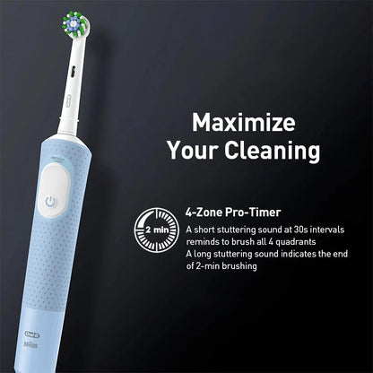 Oral B Electric Toothbrush D103 3D Action Daily Clean Teeth 3 Modes Visible Pressure Sensor Gum Cares Waterproof Rechargeabl