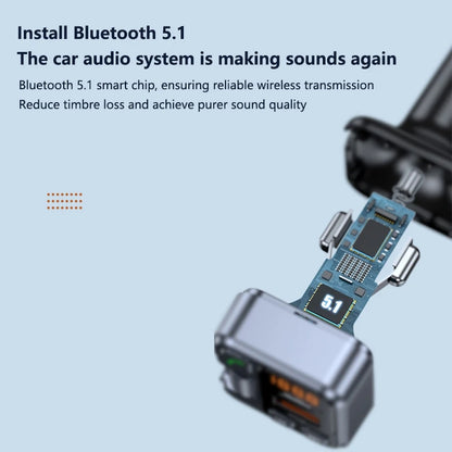 Bluetooth FM Transmitter Car Charger 20W PD USB-C Fast Charger Car Radio with Mic For Wireless Hands Free Call MP3 Player
